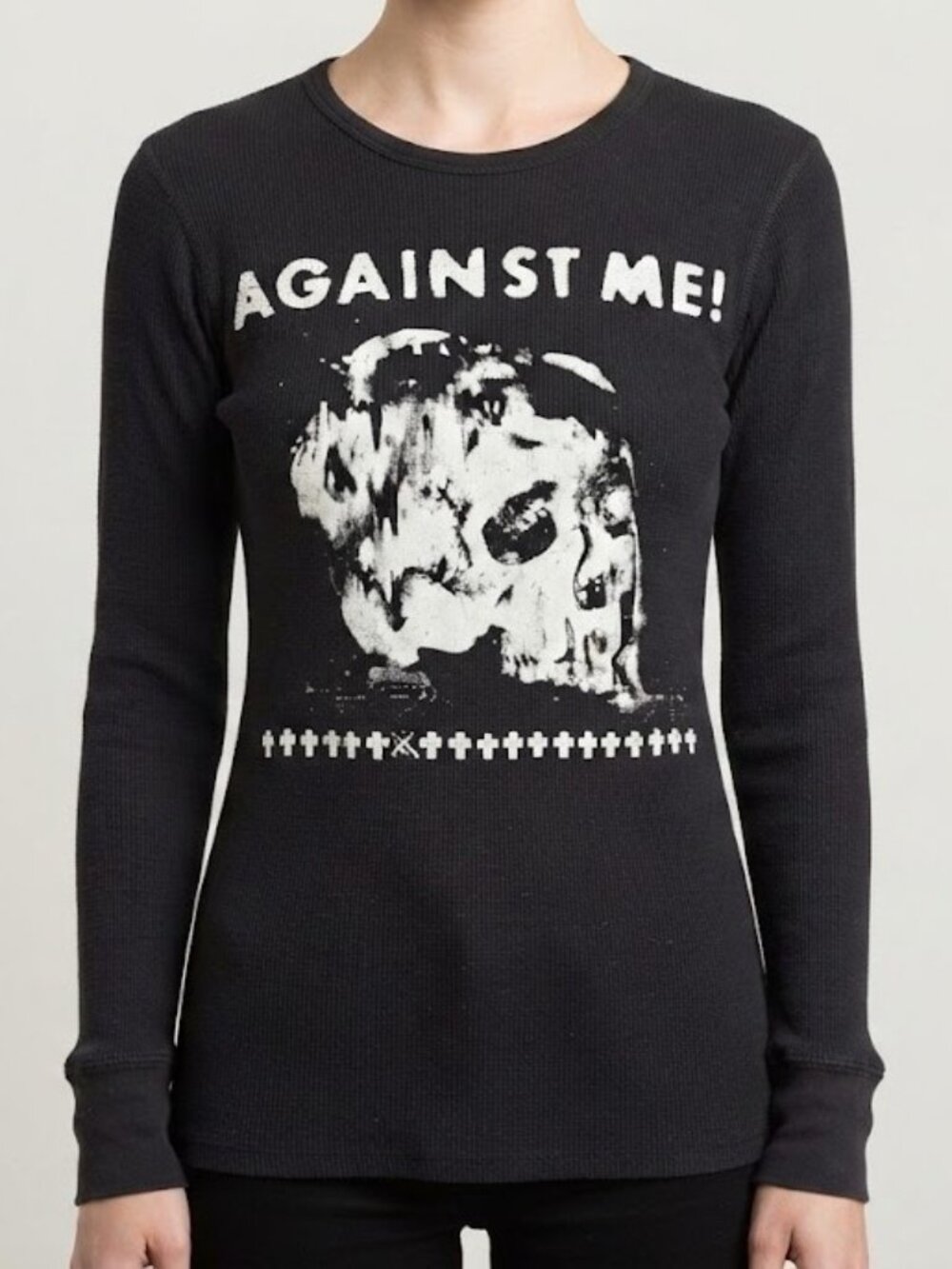 Black Long-Sleeve Against Me! Band Tee